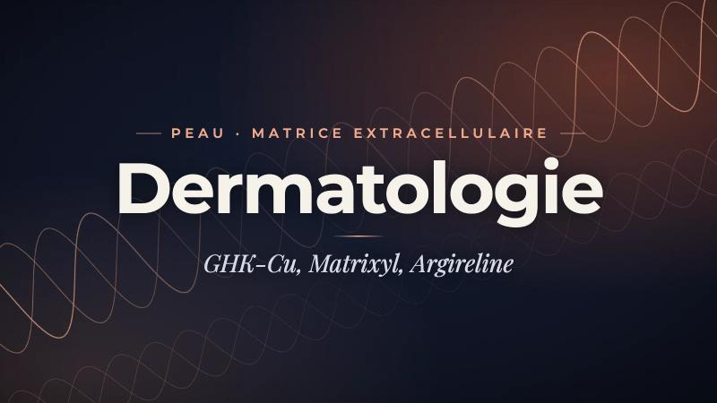 Peptides dermatologiques en recherche : GHK-Cu, Matrixyl, Argireline et la science des cosméceutiques